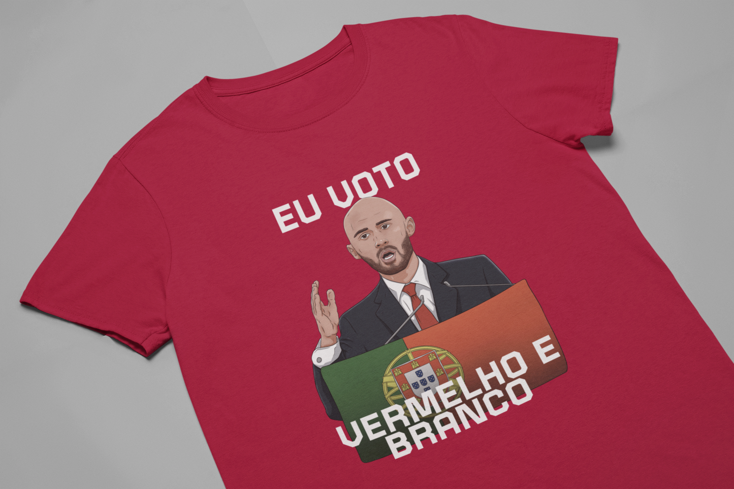 Tshirt Eu Voto Vermelho e Branco