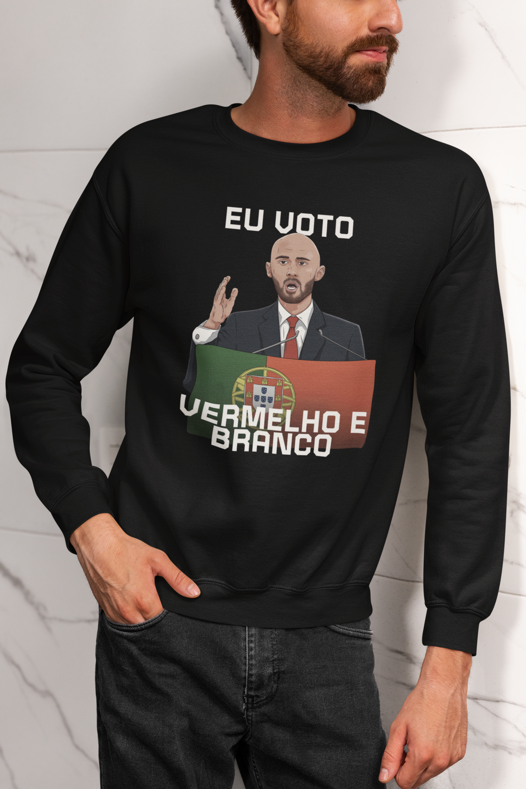 Camisola Eu Voto Vermelho e Branco