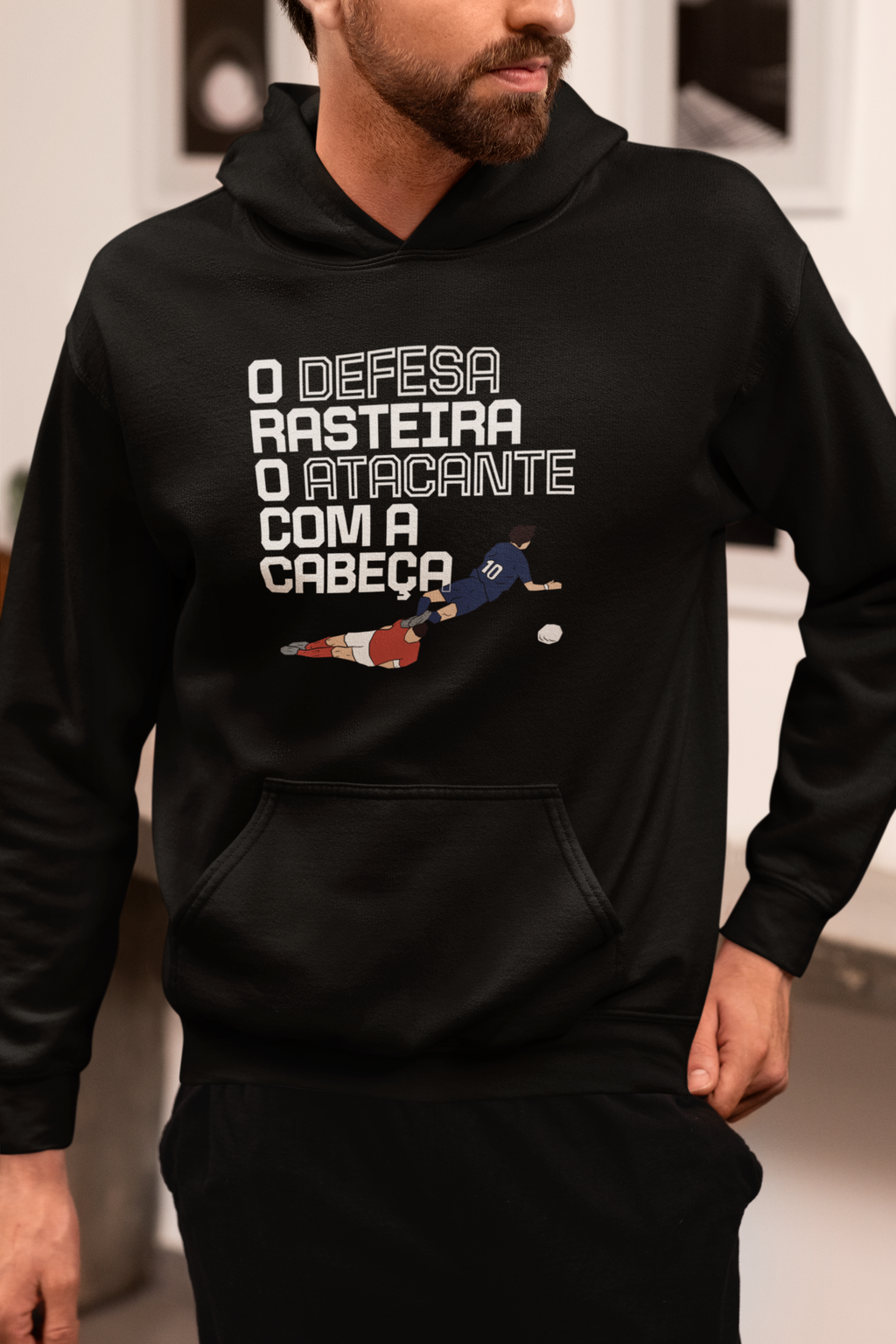 Camisola “O defesa rasteira o atacante com a cabeça”