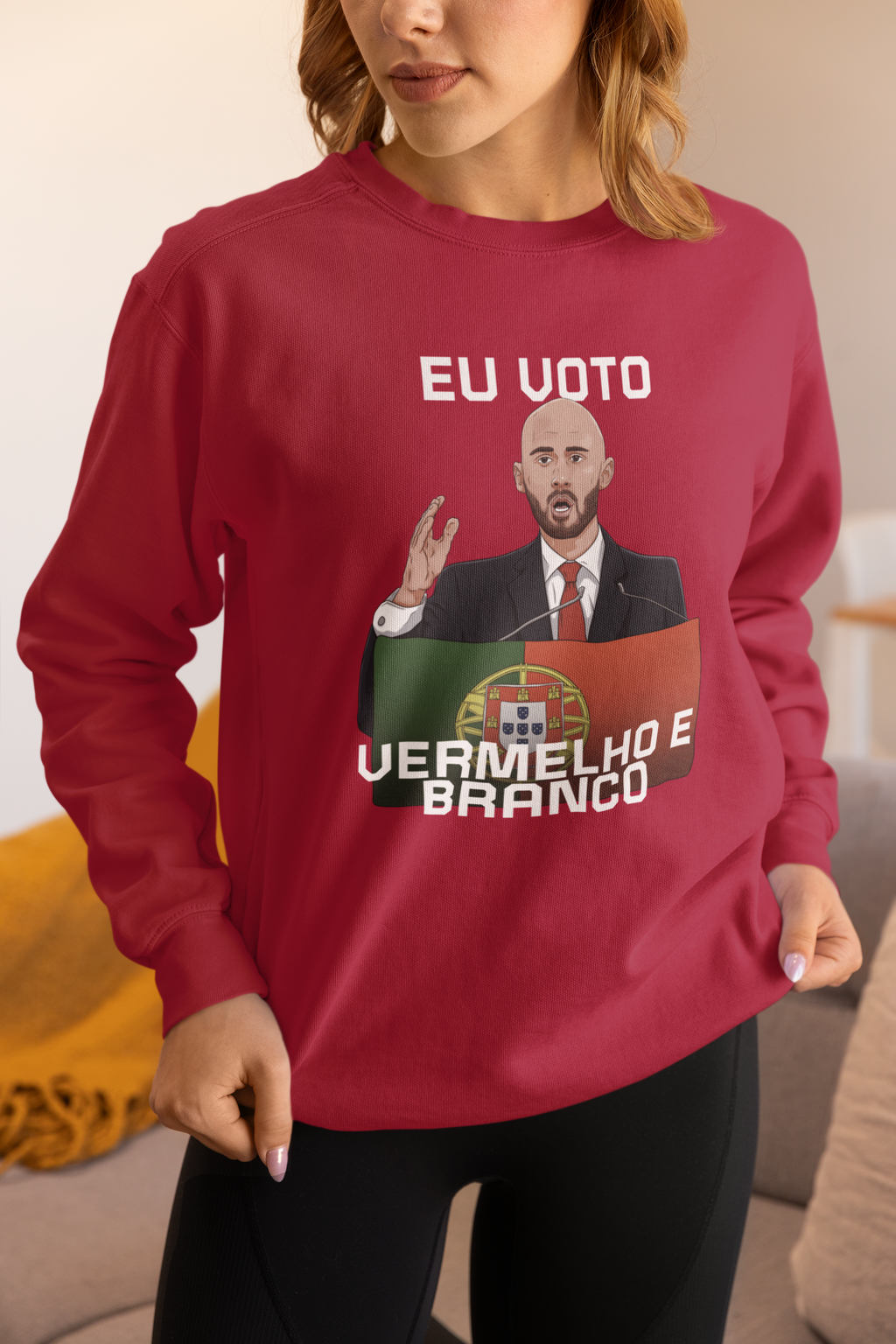 Camisola Eu Voto Vermelho e Branco