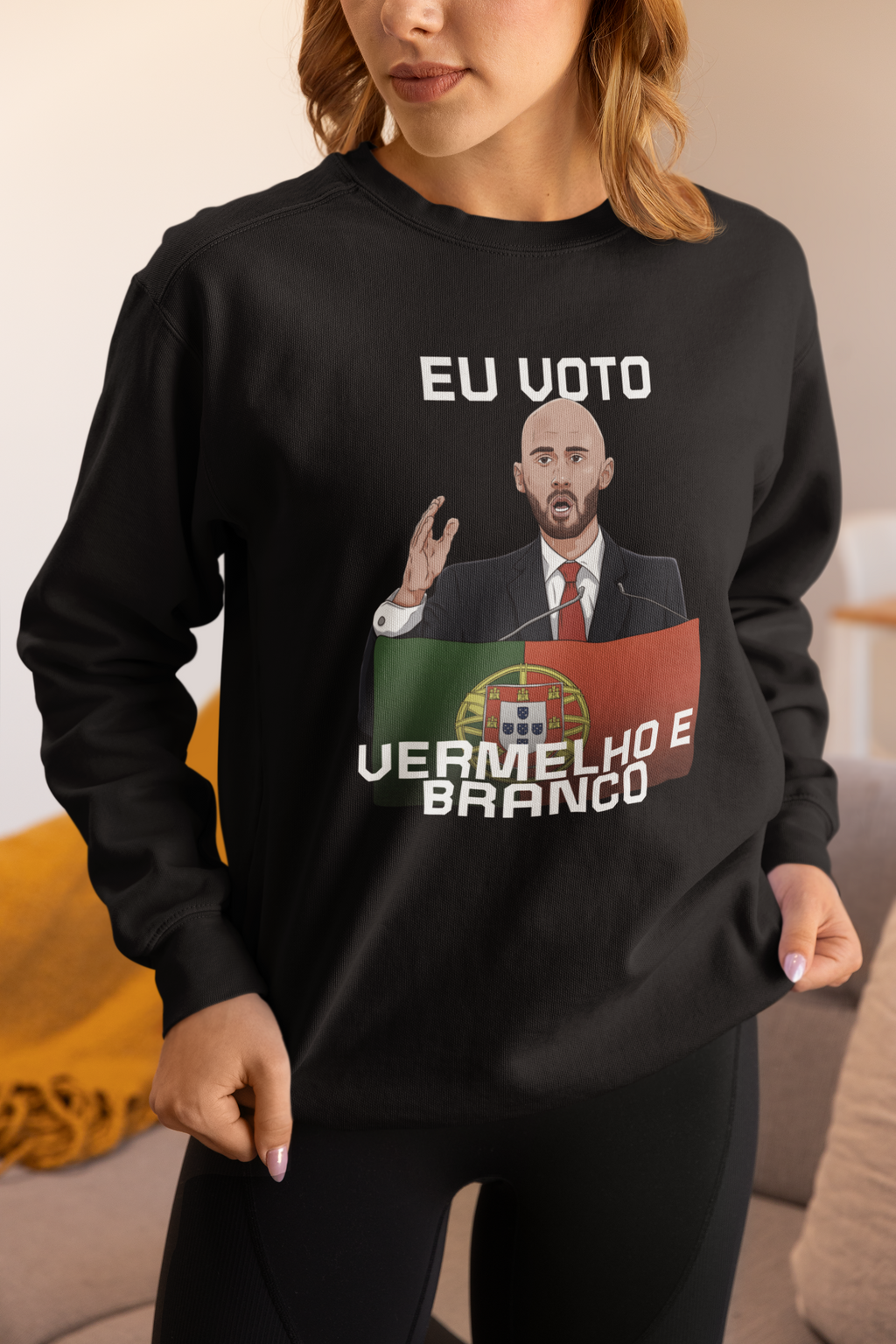 Camisola Eu Voto Vermelho e Branco