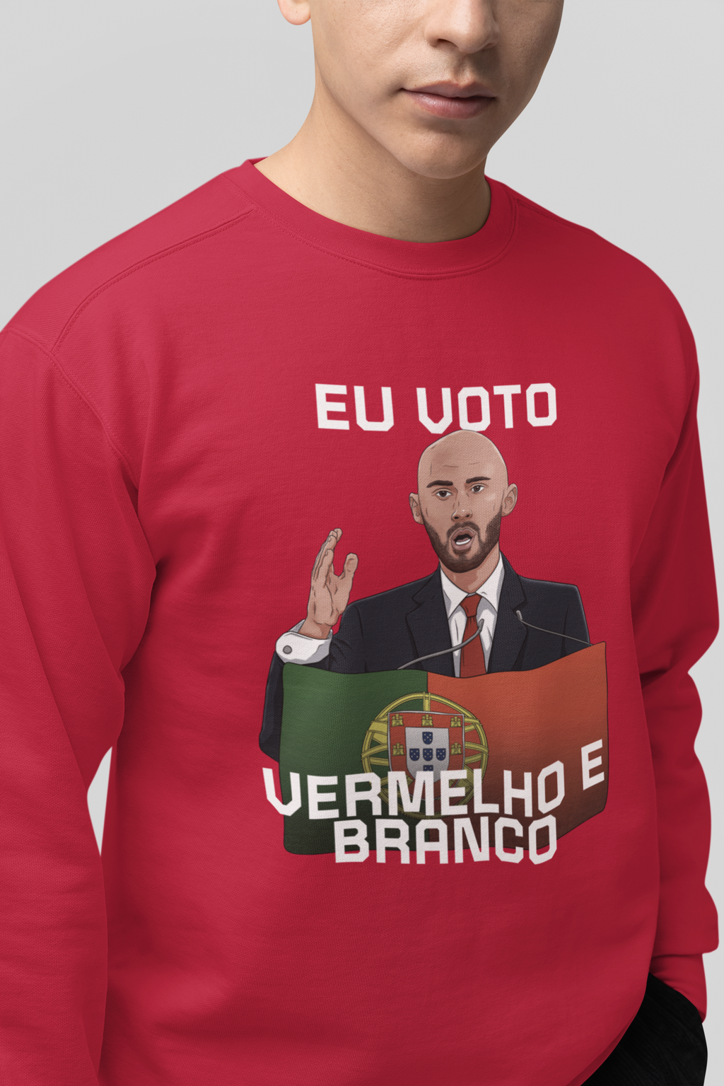 Camisola Eu Voto Vermelho e Branco