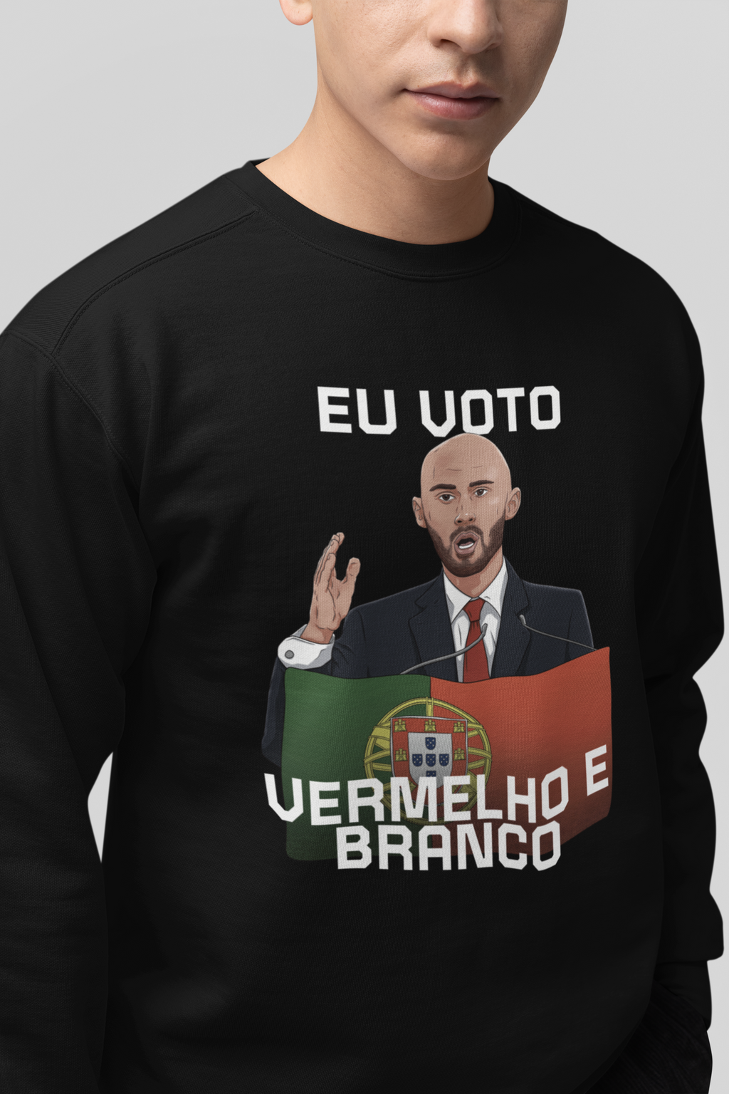 Camisola Eu Voto Vermelho e Branco