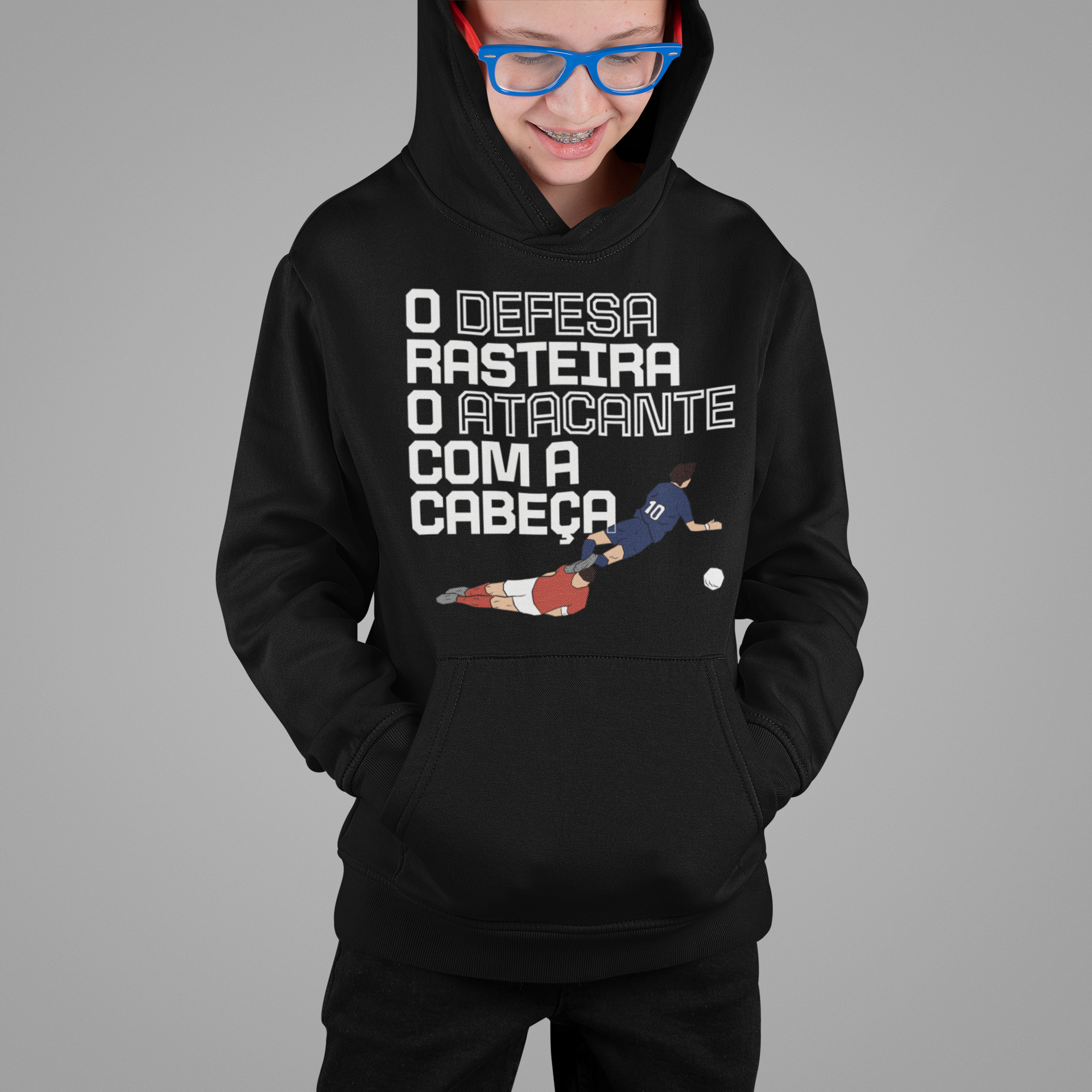 Camisola Criança “O defesa rasteirou o avançado com a cabeça”